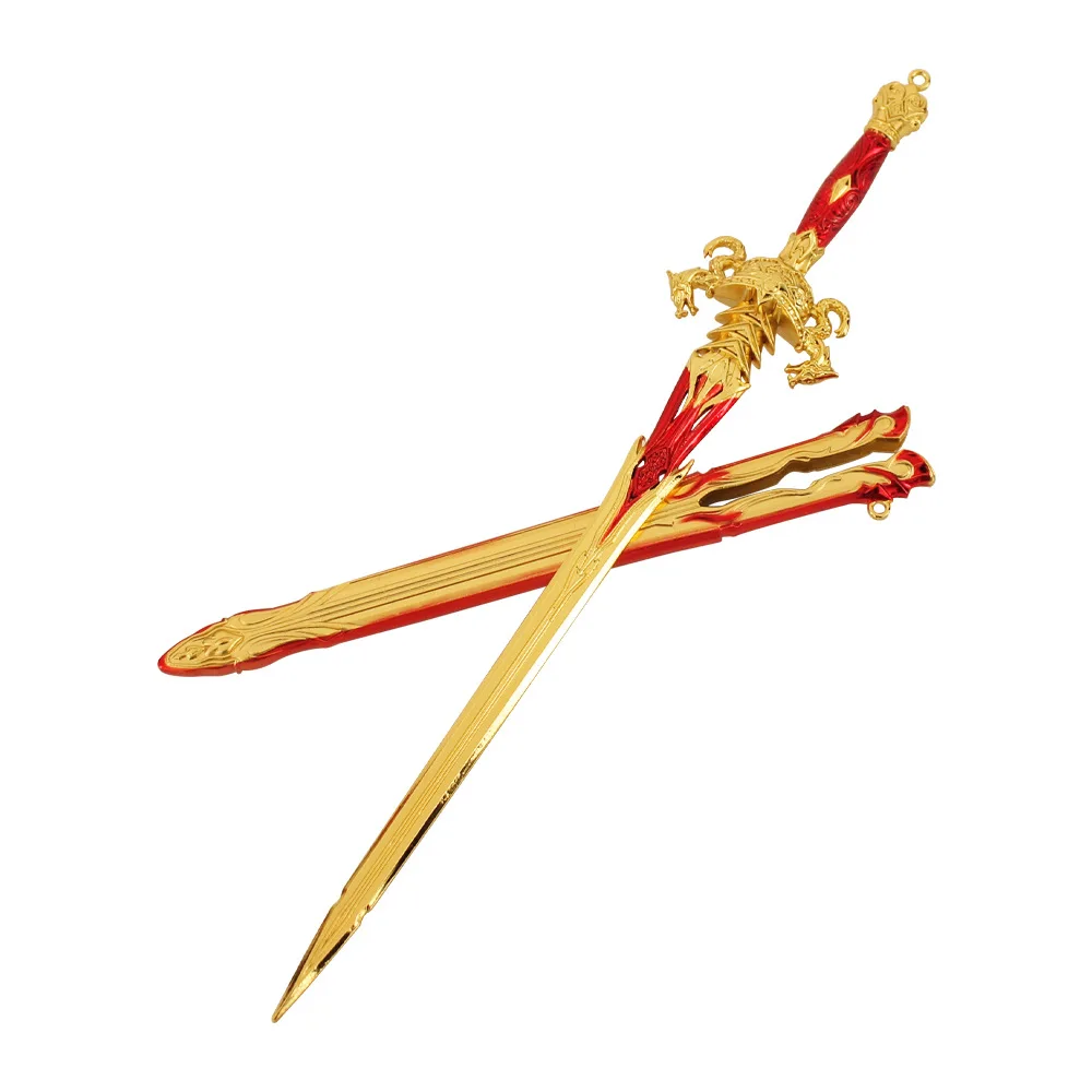 Naraka: Bladepoint Weapon The God of Wealth Sword Game Peripheral Metal 30cm Samurai Sword Model Decoration Crafts Gifts Toys