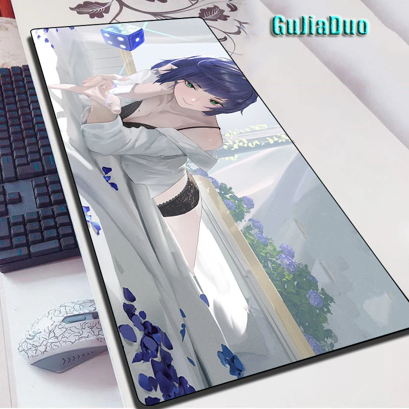 

Genshin Impact Yelan Gamer 90x40 Comic Large Mouse Pad Laptop Play Mat Gaming Room Accessories Kawaii PC Cushion Anime Mousepad