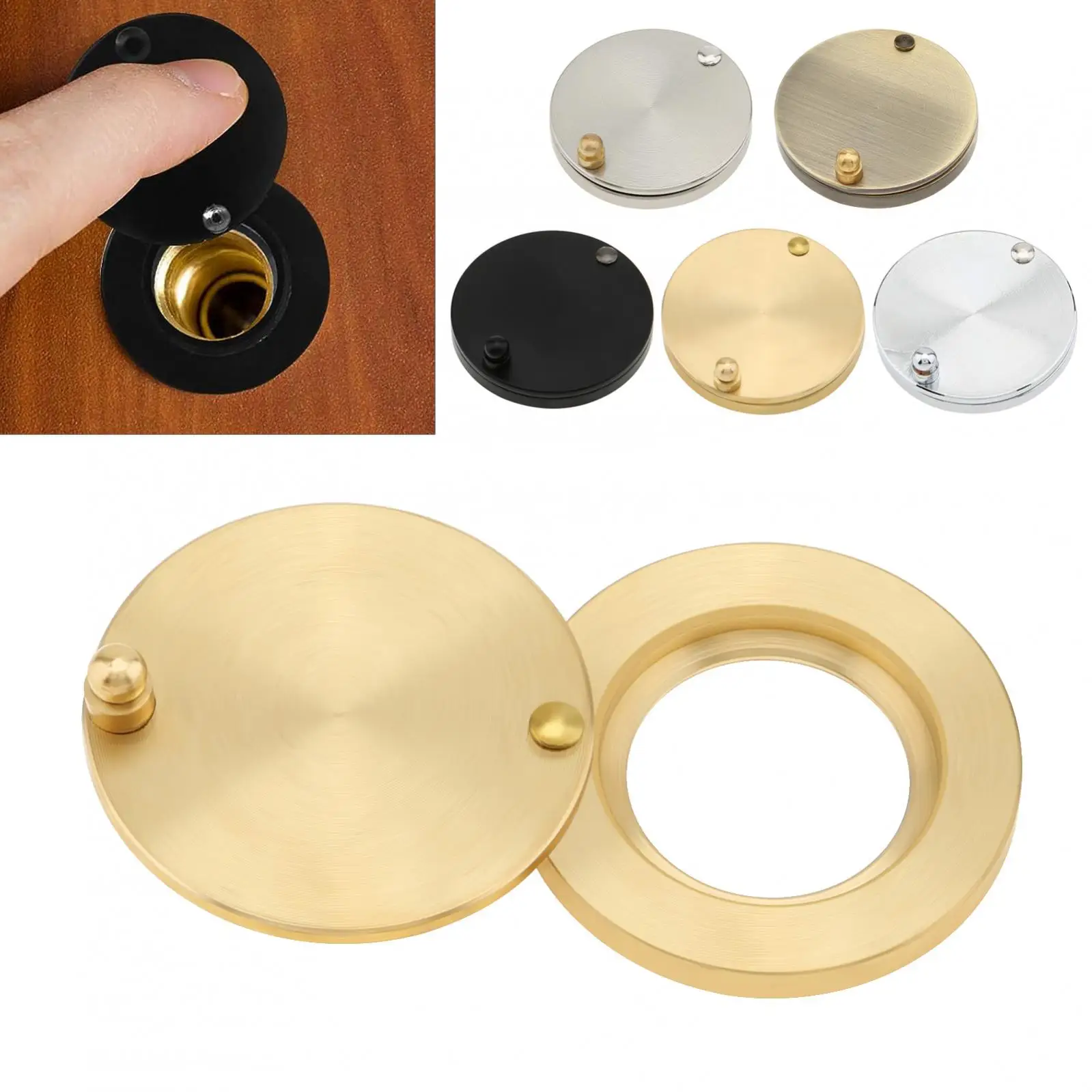 

Door Peep Hole Cover Pure Copper Inner 16mm Outer Dia 30mm Door Viewer Peephole Cover Home Security Protector Door Eye Cover