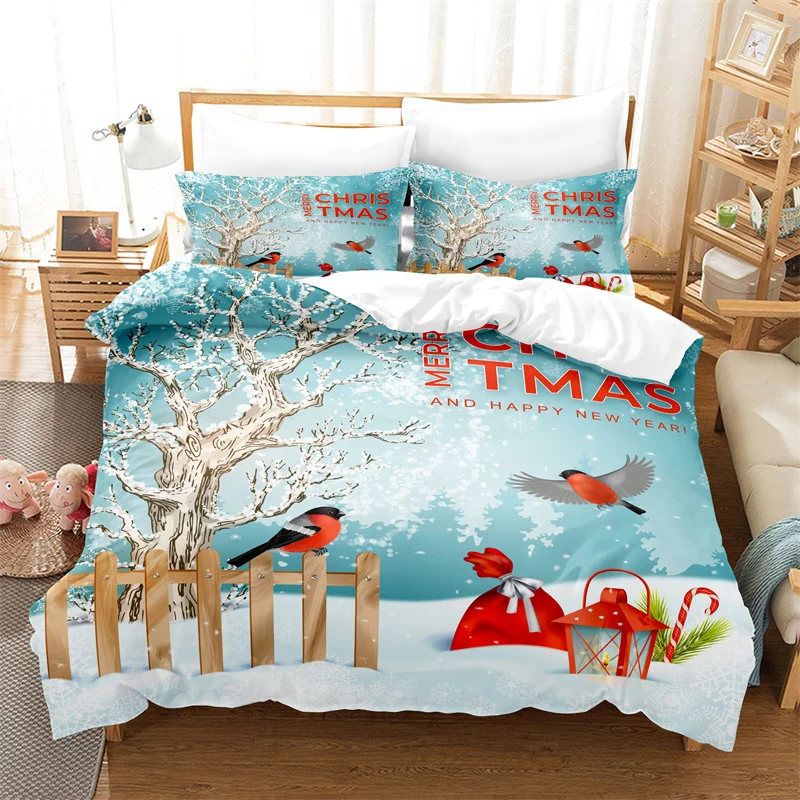 Merry Christmas Bedding Set Children Duvet Cover Set Fashion Quilt Cover Boys and Girls Christmas Comforter Cover Bedding Sets