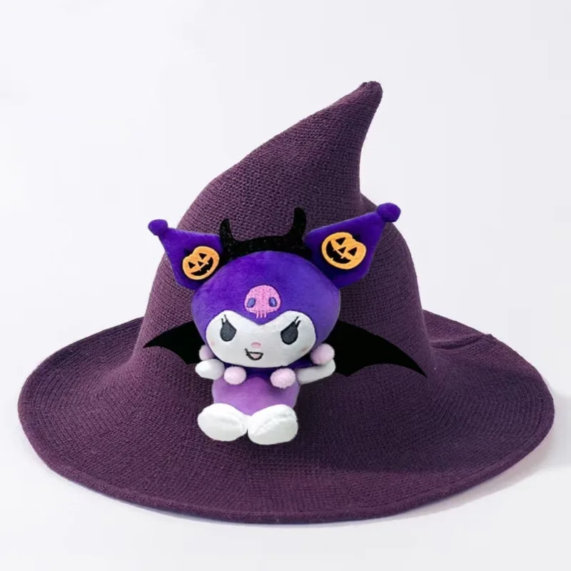 Originele Hellokitty Kuromi Melodie Cartoon Schattige Pluche Pop Magische Tovenaar Hoed Imp Volwassen Kinderen Hoed Halloween Geschenk Cosplay Hoed