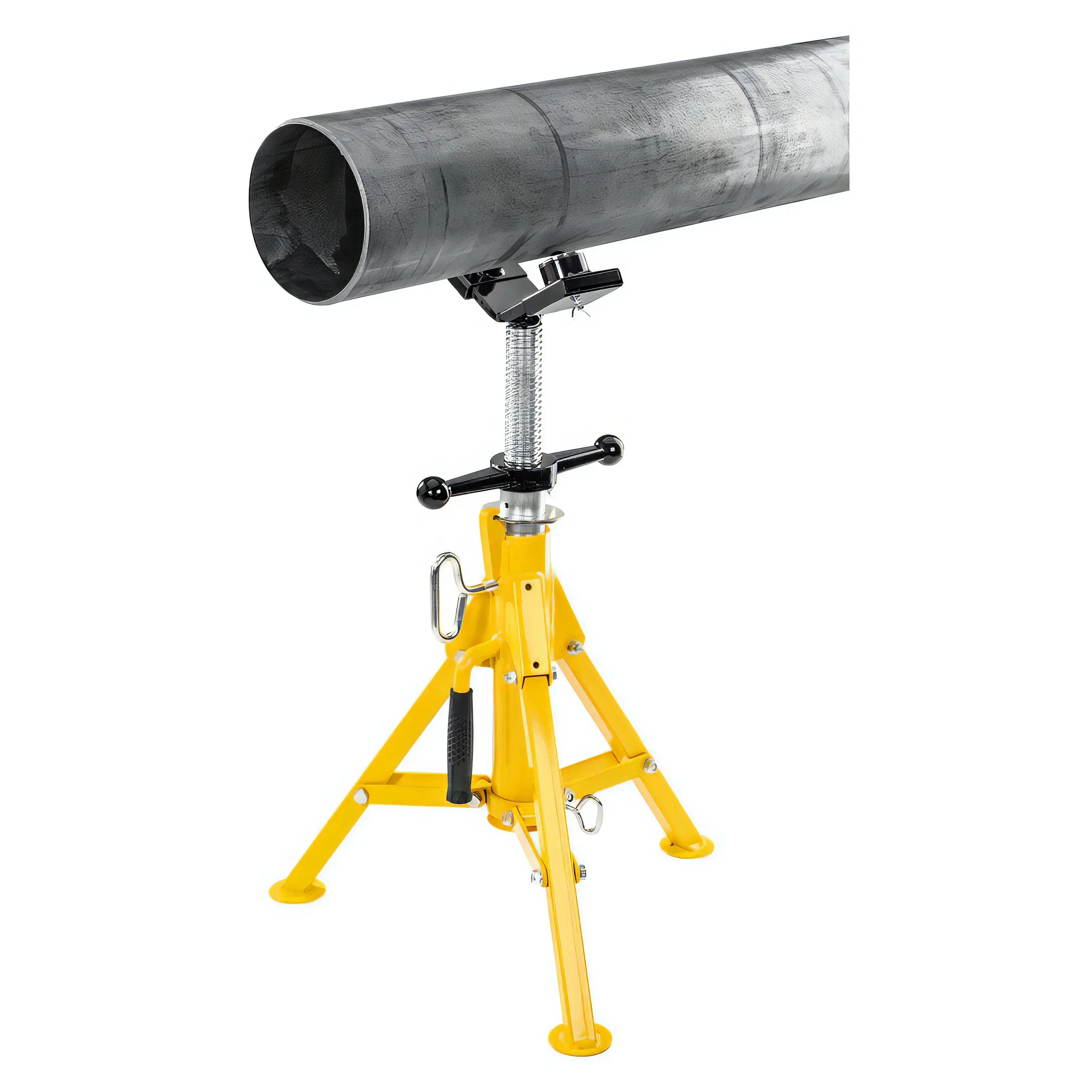 Venda quente alta dobrável ajustável tubo jack suporte cabeça de rolo e bolas de transferência suporte de tubulação