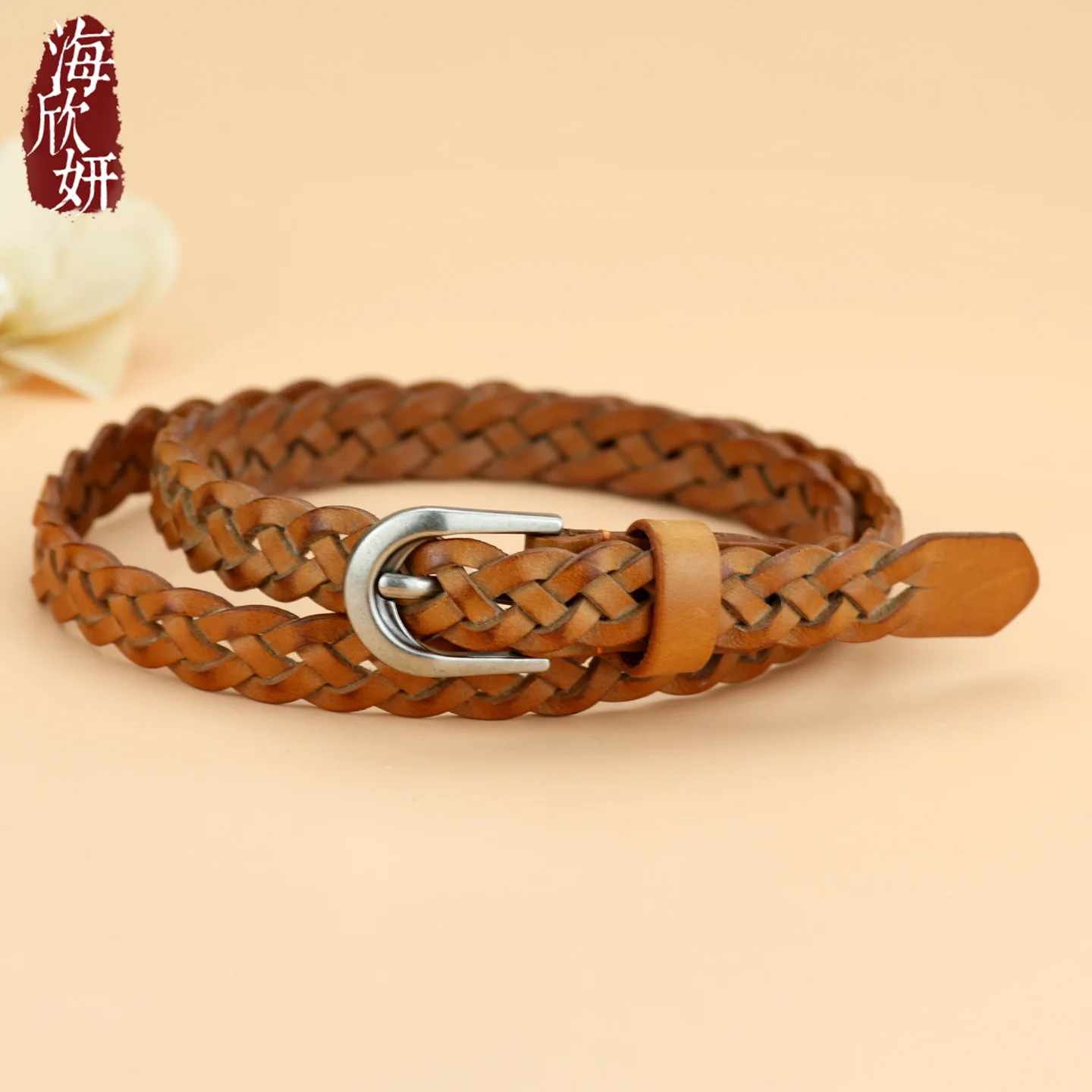 women's-genuine-leather-belt-woven-no-punching-casual-fashionable-versatile-decorative-for-skirts-and-leisure-pants