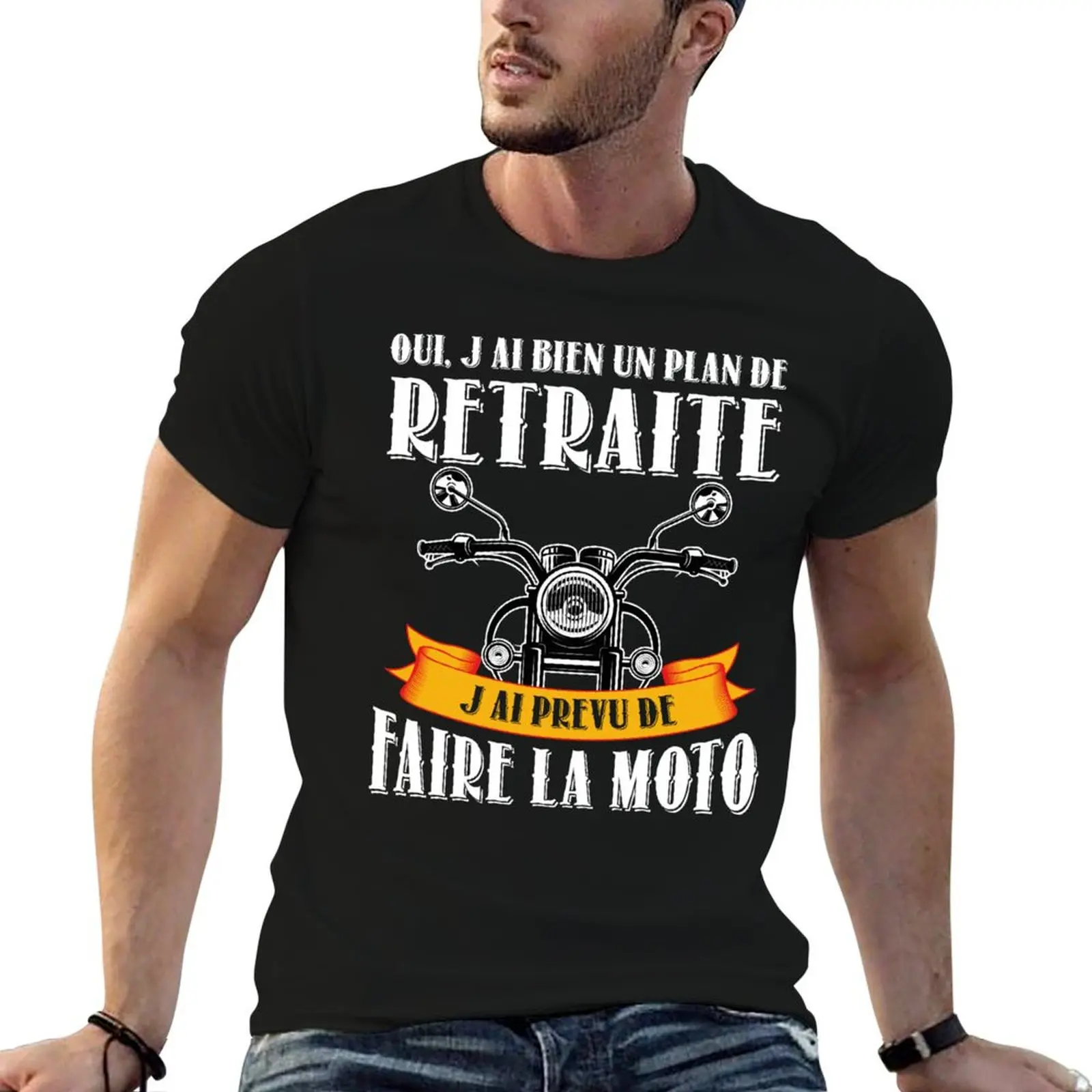 

Oui Retraite essential pack cotton Plan Faire J ai La t shirt Prevu De t Moto T-Shirt shirt Un Bie De Jai
