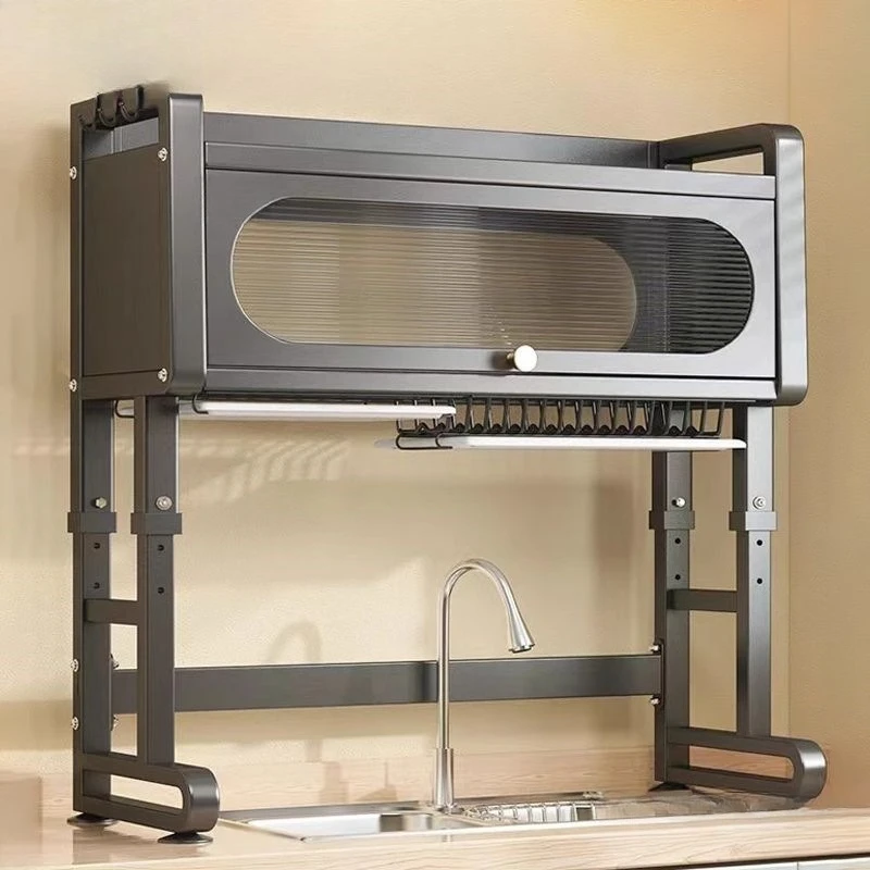 

Dust-proof kitchen shelves, sink sink dishwashing cabinets, household countertops, multi-functional drain storage