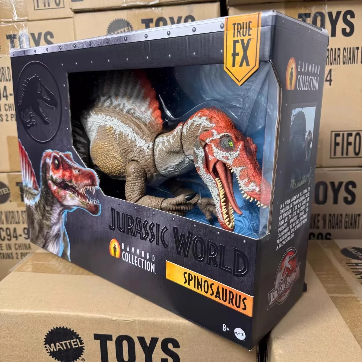 In Stock Mattel Jurassic World Hammond Collection Spiky Dinosaur Highly Posable Spinosaurus Action Figure Dinosaur Model Toy