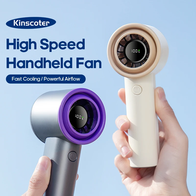 Новый портативный 100-скоростной регулируемый ручной турбовентилятор 3000 мАч USB перезаряжаемый уличный мини-вентилятор 13000 об/мин с дисплеем