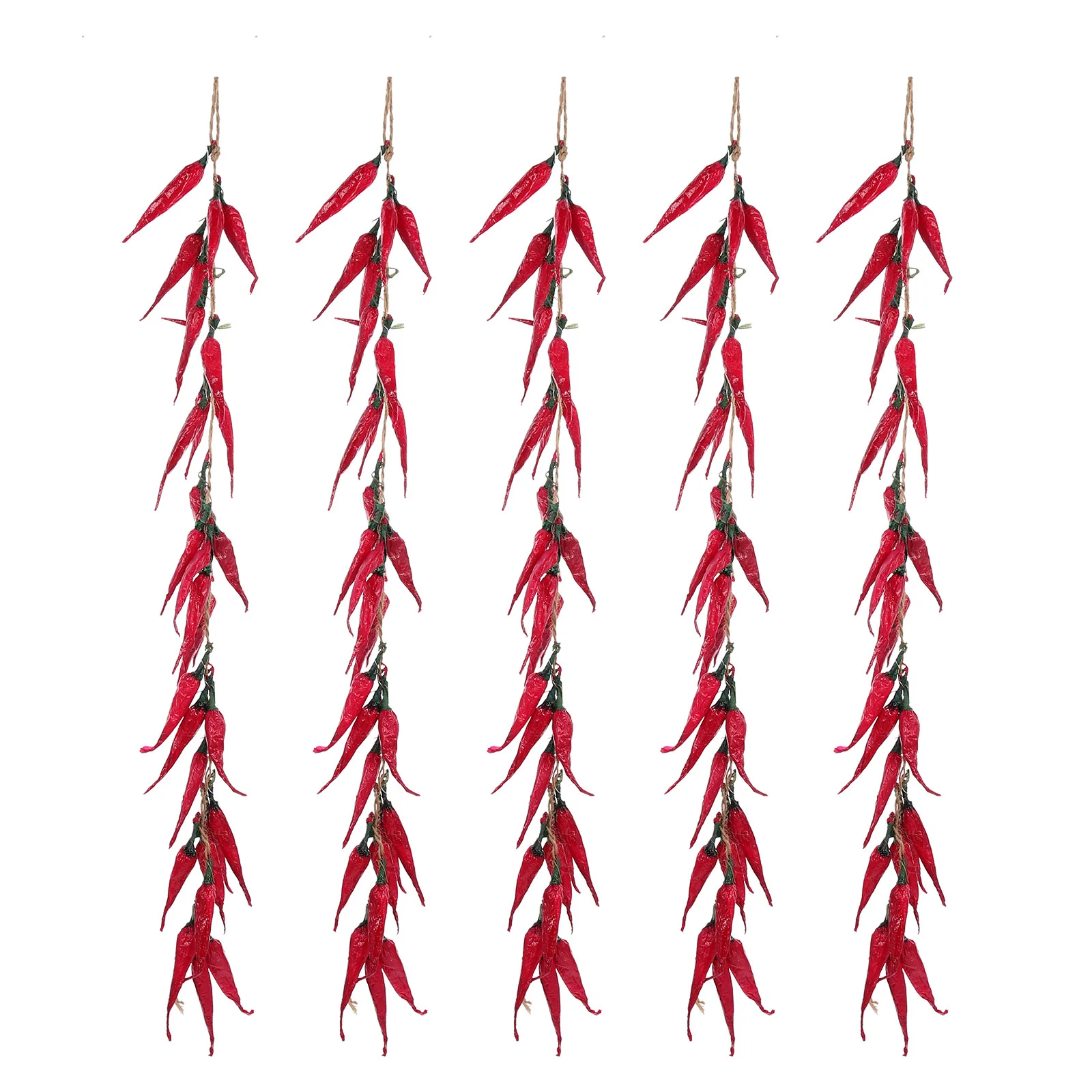 

5 Pcs Simulation Chili Pepper Model Decoration Road Ornament Hanging Artificial