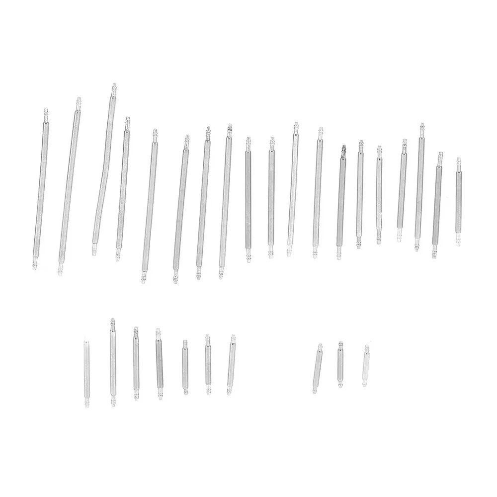 30pcs/60pcs Silver Watch Band Pins Stainless Steel Different Sizes Spring Bar Pins Watchband Pins Watch Maintenance