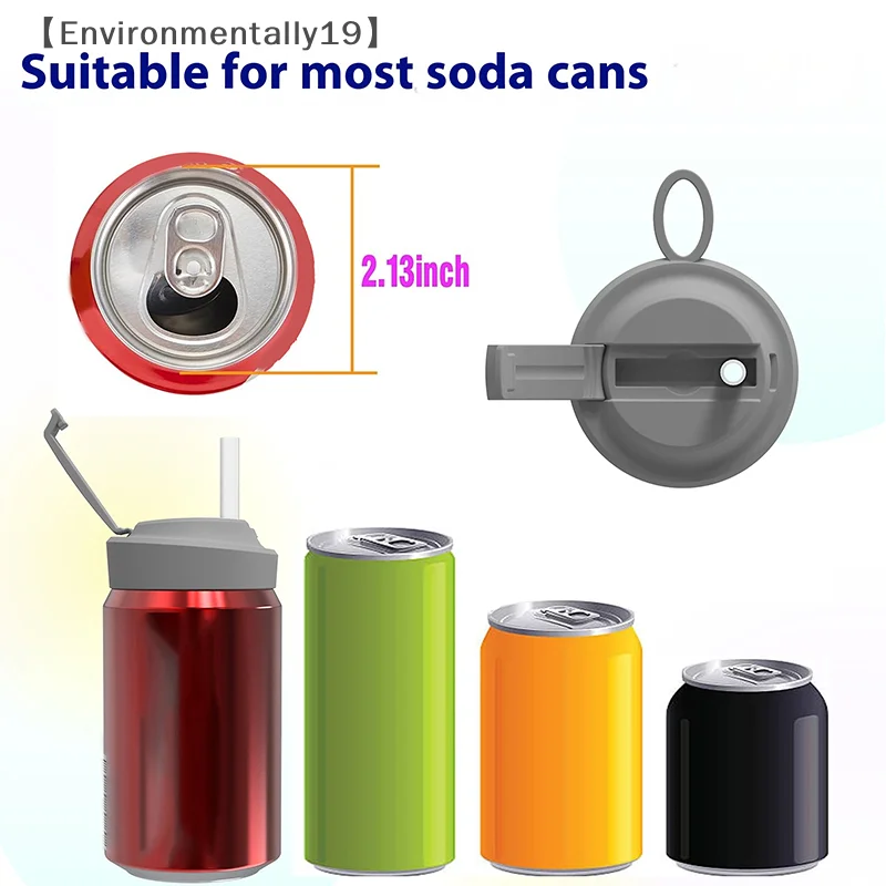 3 Color Soda Can Lids With Straw Soda Can Covers With Silicone Straw BPA-Free Reusable For Fits Standard For Canned Beverage
