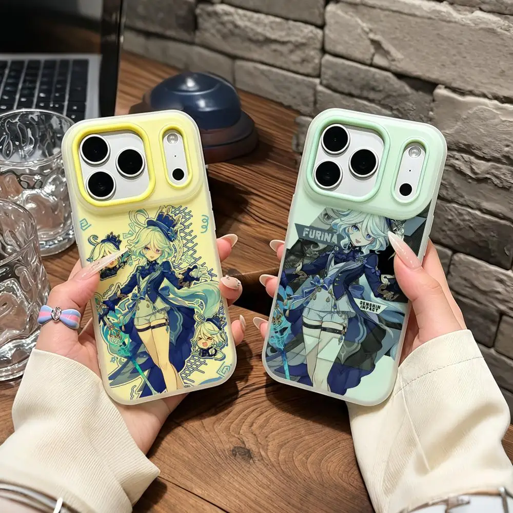 

Game F-Furina Phone Case Dual-Layer Shockproof Phone Case Soft TPU Inner PC Back For iPhone 14‑17