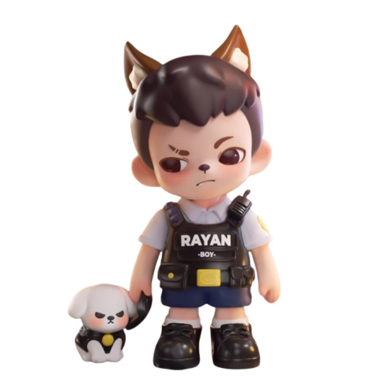 Novo genuíno rayan especial policial lobo elevador série anime figura coleção decoração pvc brinquedo modelo crianças presentes de natal