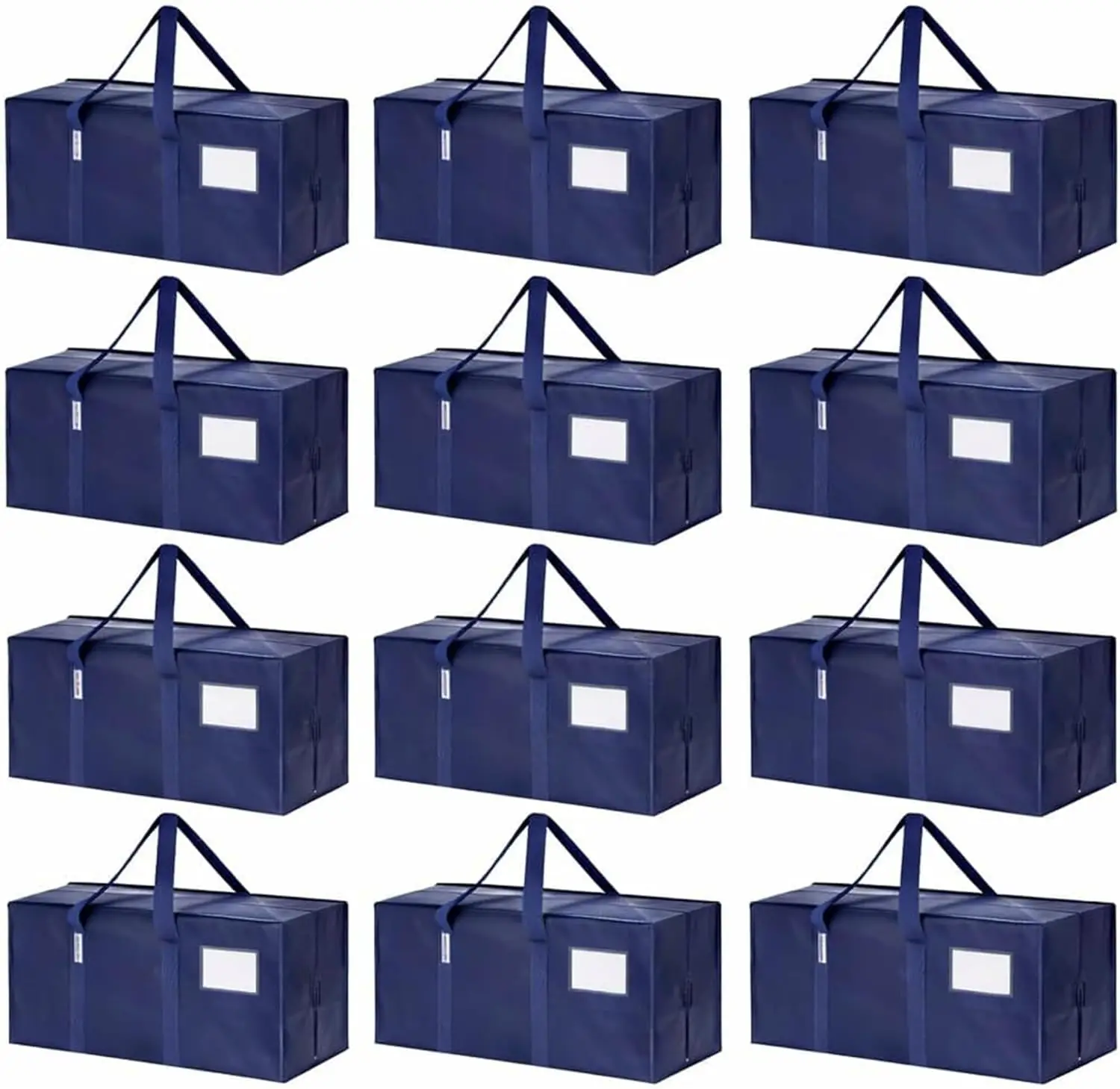 

Extra Large Heavy Duty Moving Bags, 12 Pack, Reusable Storage & Relocation Bags with Handles & Zipper