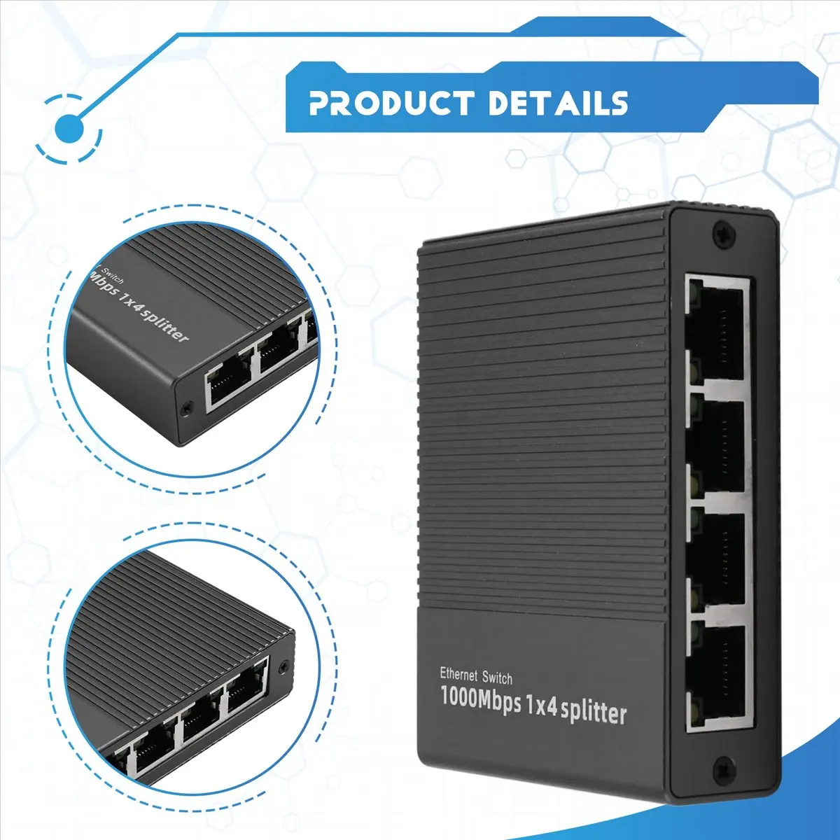 828 1000Mbps Ethernet Splitter 1 to 4 Gigabit RJ45 LAN Internet Splitter for TV Computer Router Switch Digital TV