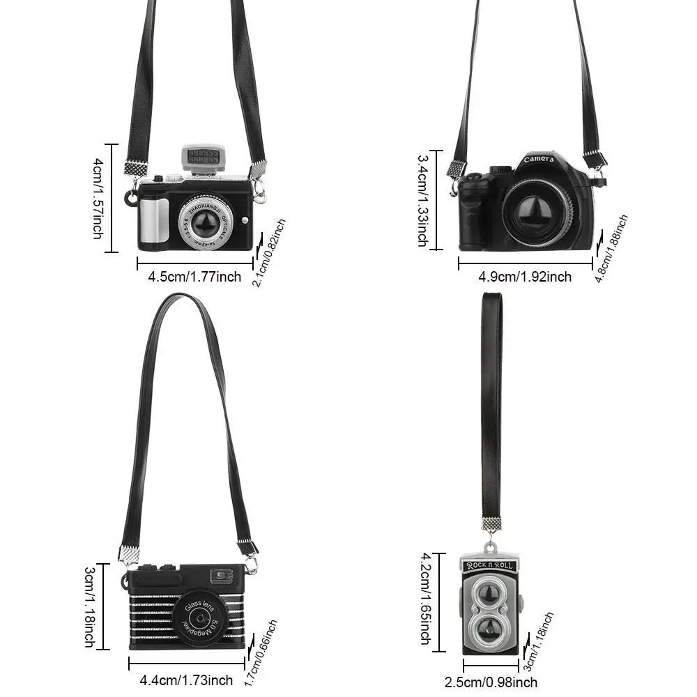 Regalo Fotocamera per bambole multicolore in plastica con cintura Otturatore per fotocamera per casa delle bambole e flash Mini fotocamera digitale per casa delle bambole Bambola da 17 cm