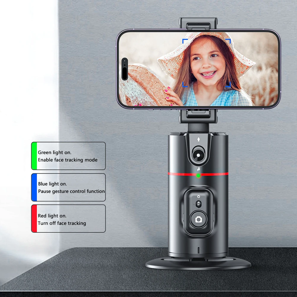 Auto Face Tracking Tripod 360 Degrees Rotation Body Phone Camera Mount Cellphone Video Record Desktop tracking Vlog Stabilizer