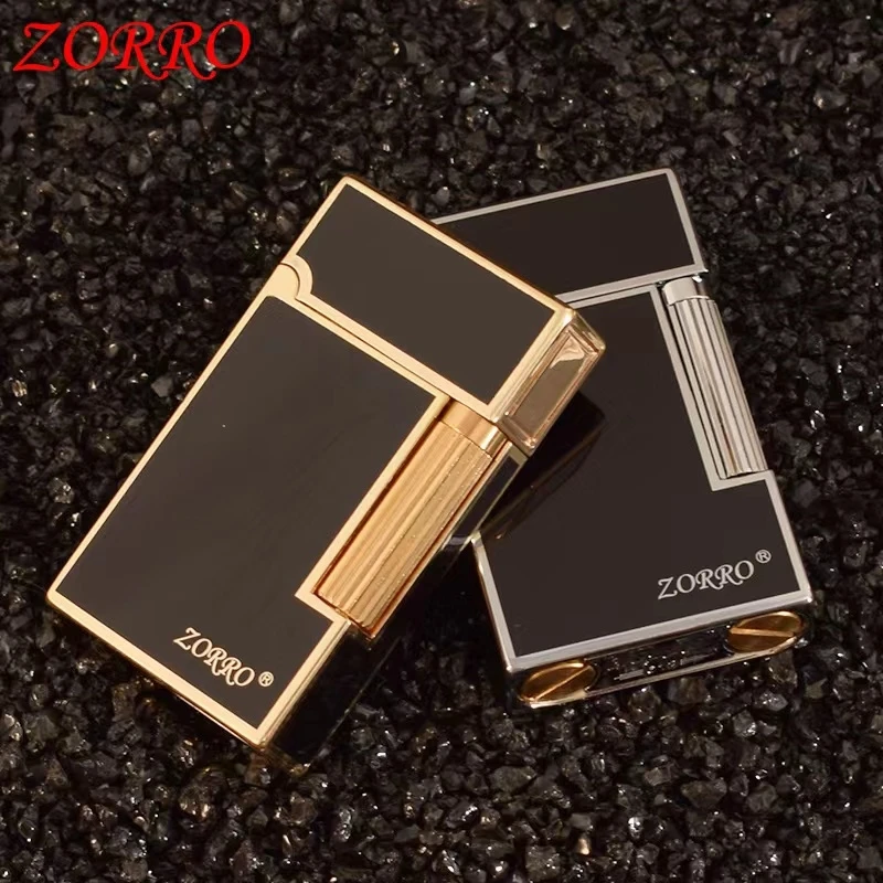 ZORRO Loud Voice Kerosene Lighter Metal Wire-drawing Sideslip Ignition Open Flame High-grade Smoking Accessories Gadgets For Men