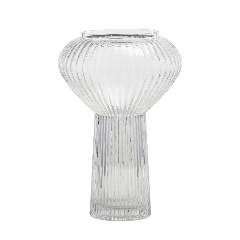 

British Internet celebrity transparent glass vase with green plants hydroponic flower arranger living room dining table