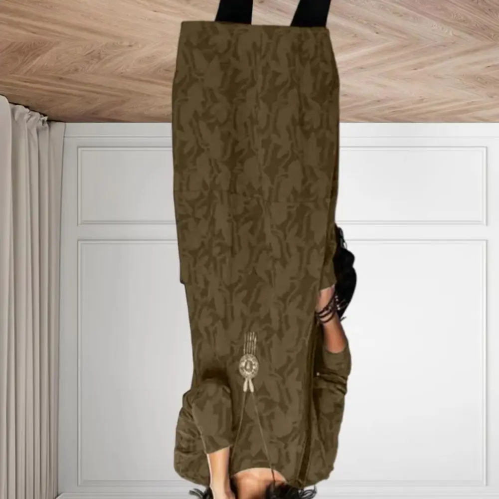 

Women Printed Dress Loose Fit Dress Women’s Floral Midi Dress with Round Neck Long Sleeves Loose Fit Mid-calf Length for Wear