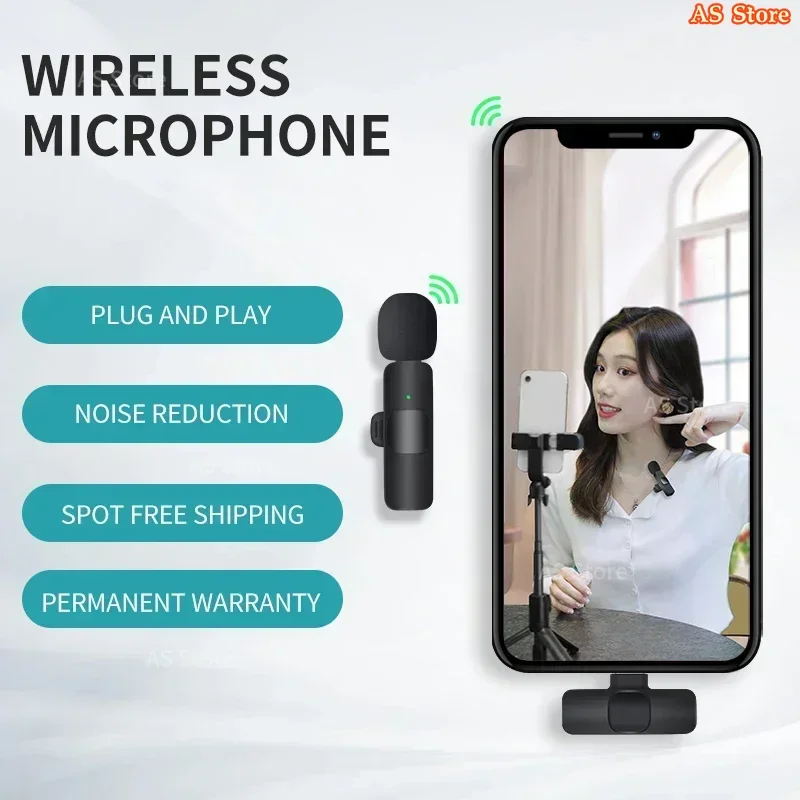 Micrófono de solapa inalámbrico mini portátil para transmisiones en vivo, juegos, grabación de audio y video en iPhone y Android 5