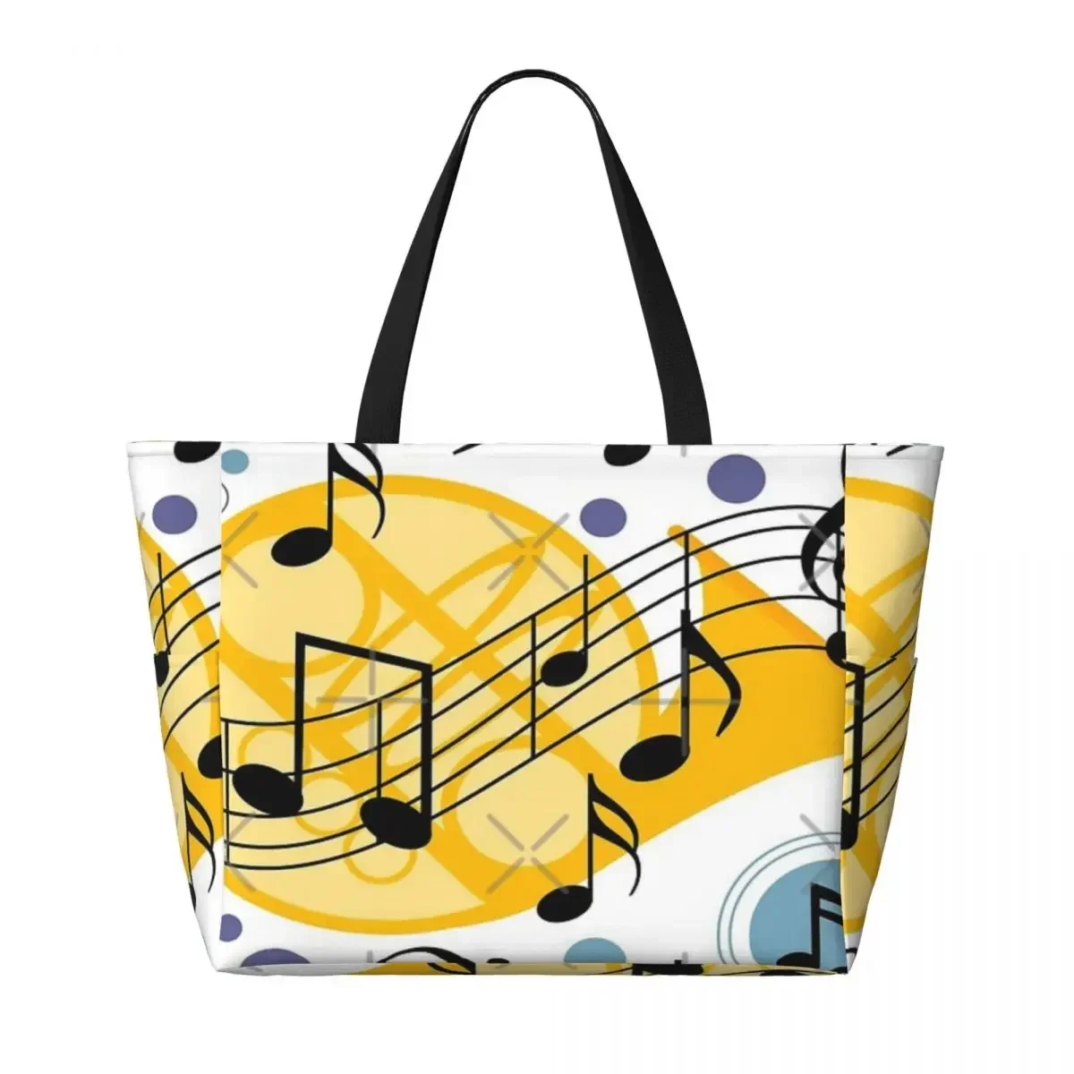 Musical Notes Beach Travel Bag, Tote Bag Customizable Shopping Gifts Birthday Gift Multi-Style Pattern