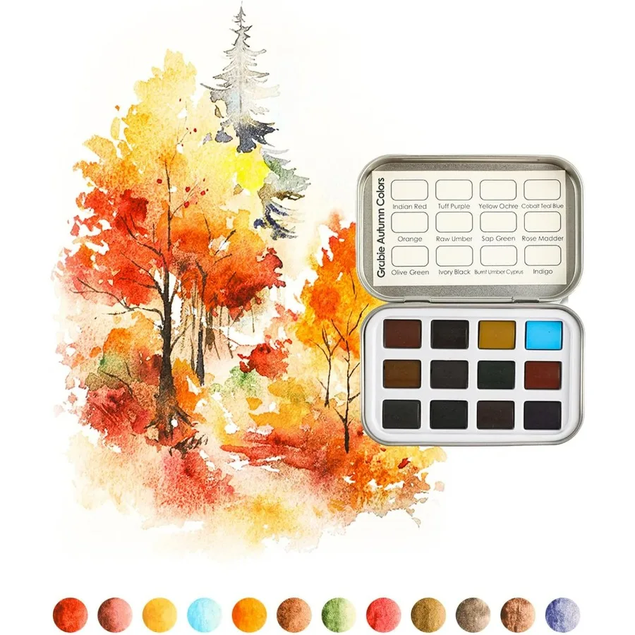 여행 및 예술적 그림 그리기용 60가지 색상의 포켓 수채화 세트 전문가 및 아마추어 예술가를 위한 이상적인 대량 미술 용품