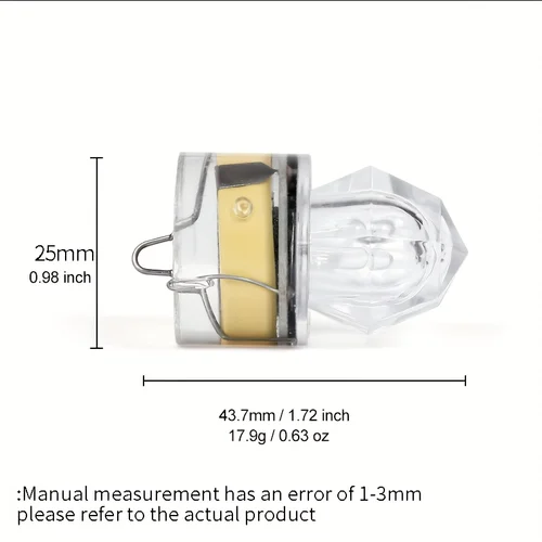 Imagen 2 del producto 10 piezas de luces de pesca LED, luz subacuática de tiro profundo, tubo de diamante impermeable, señuelo de pesca de color subacuático