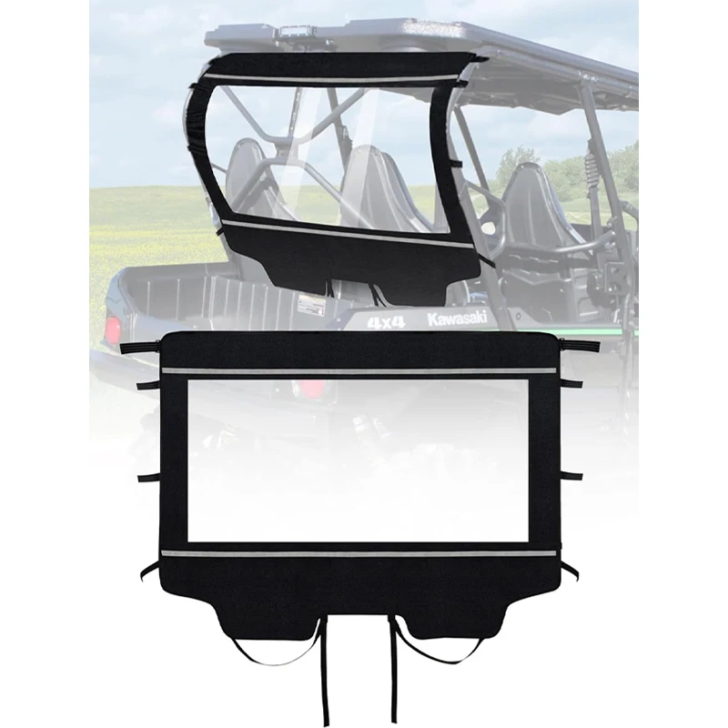 for KAWASAKI Teryx 4 800 Owners Soft Back Windshield Rainproof and Cold Air Proof Dustproof