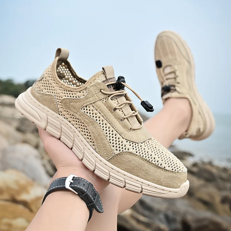 

Брендовая удобная повседневная мужская обувь, лоферы больших размеров, весенне-летняя сетчатая обувь, мужские дышащие туфли на плоской подошве, мужские кроссовки