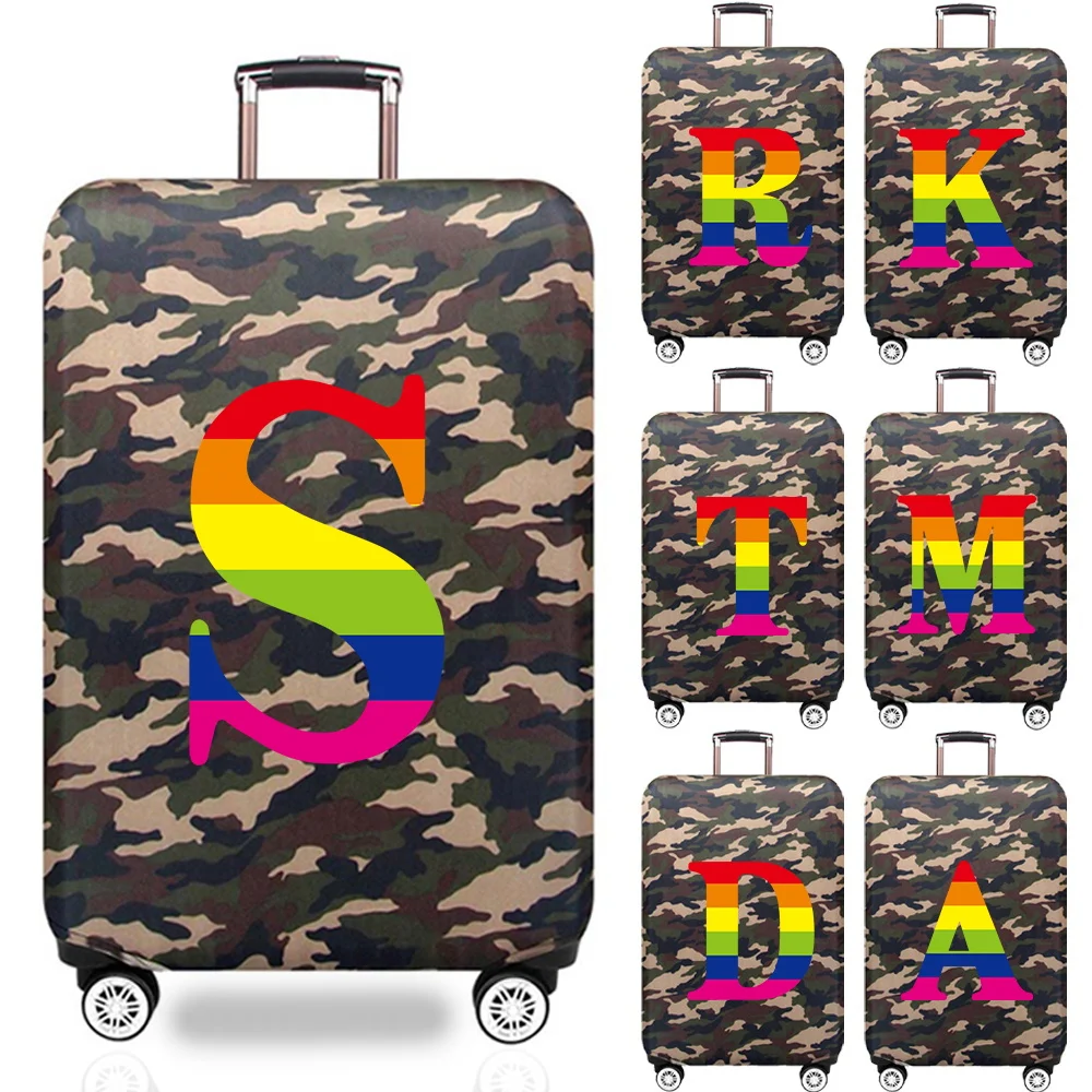 

Luggage Protective Case Cover 18-32inch Trolley Box Suitable Reusable Dust Cover Travel Accessories Camouflage Rainbow Series