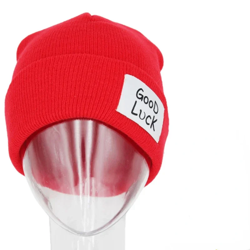 Man Woman Wool Knitted Hat Anime Game  Warm good Luck Cosplay Red Bell Shaped Bucket Caps Unisex Costume Prop Accessories