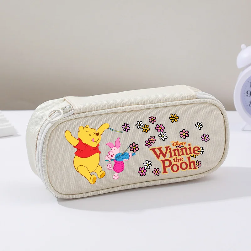 

Winnie The Pooh Anime Tigger Pencil Box Stationery Storage Bag Oxford Cloth Multi-layer Student Pencil Bag Blue Black White Pink