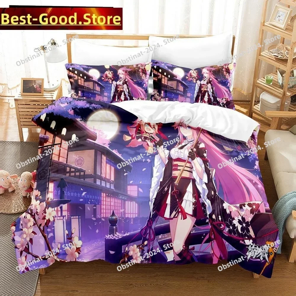 3D Game Honkai Impact 3 Bedding Set Duvet Cover Full Queen King Size Pillowcase Bed Printed Set Aldult Kid Bedroom Single Twin