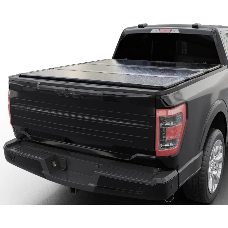 Hard Folding Truck Bed Tonneau Cover |CFHT-030|Fits 2019-2025 Chevy/Silverado/Sierra, Works w/MultiPro