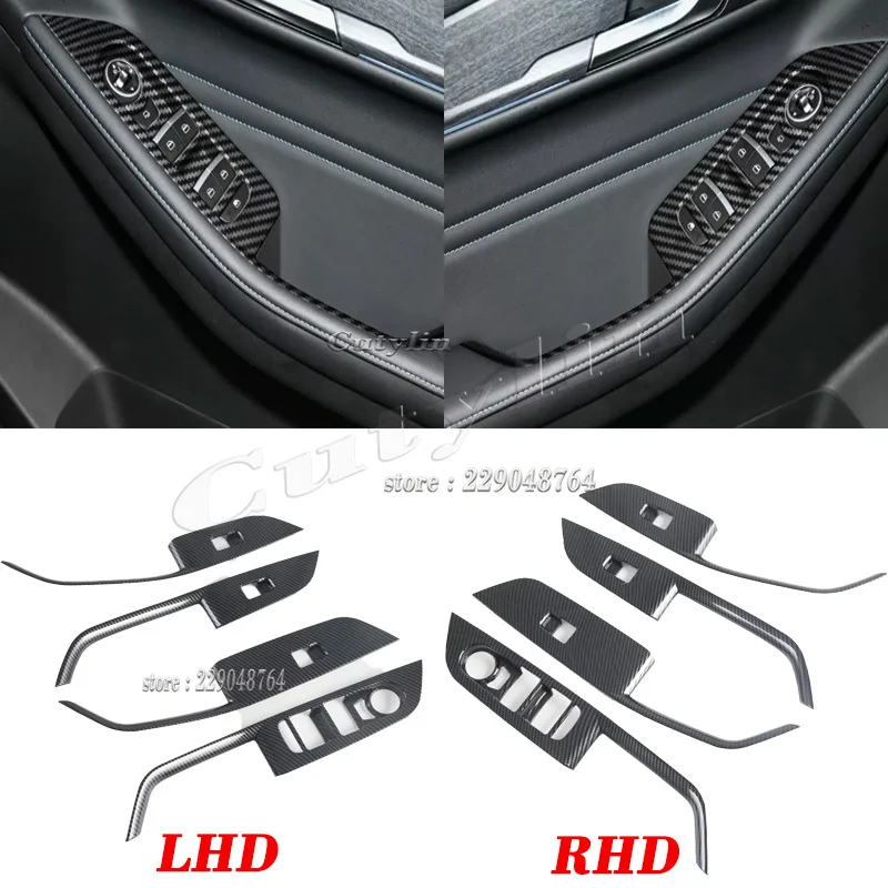 LHD RHD For Jaecoo J5 EV 2025 2026 Carbon Fiber Car Door Armrest Window Rise Switch Glass Lift Control Panel Inner Accessories