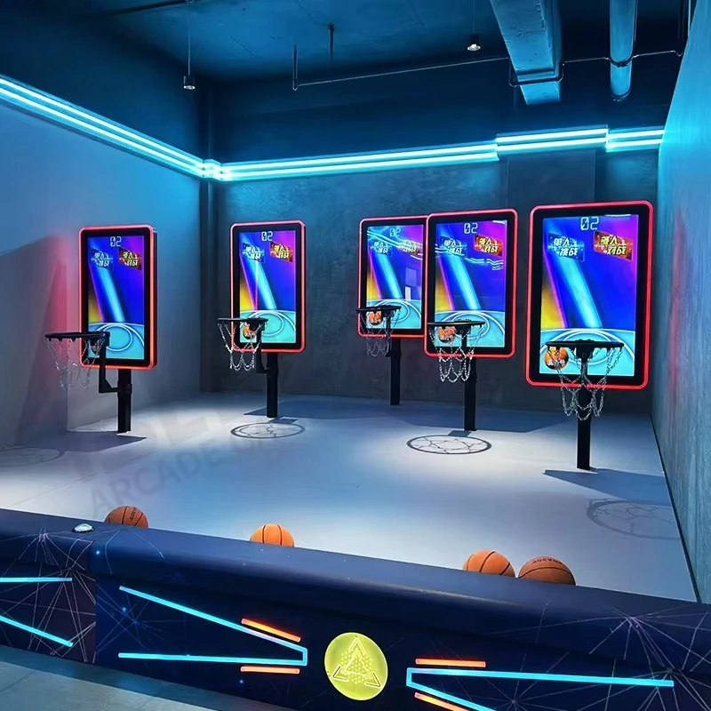 BLEE Factory Price Interactive HD Screen Basketball Game Arcade AR Basketball Hoop Shooting Game Equipment