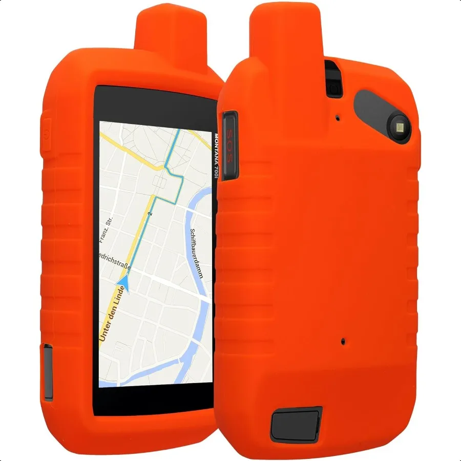 

kwmobile Case Compatible with Garmin Montana 700i 750i GPS Handset Navigation System Soft Silicone Skin Protective Cover Orange