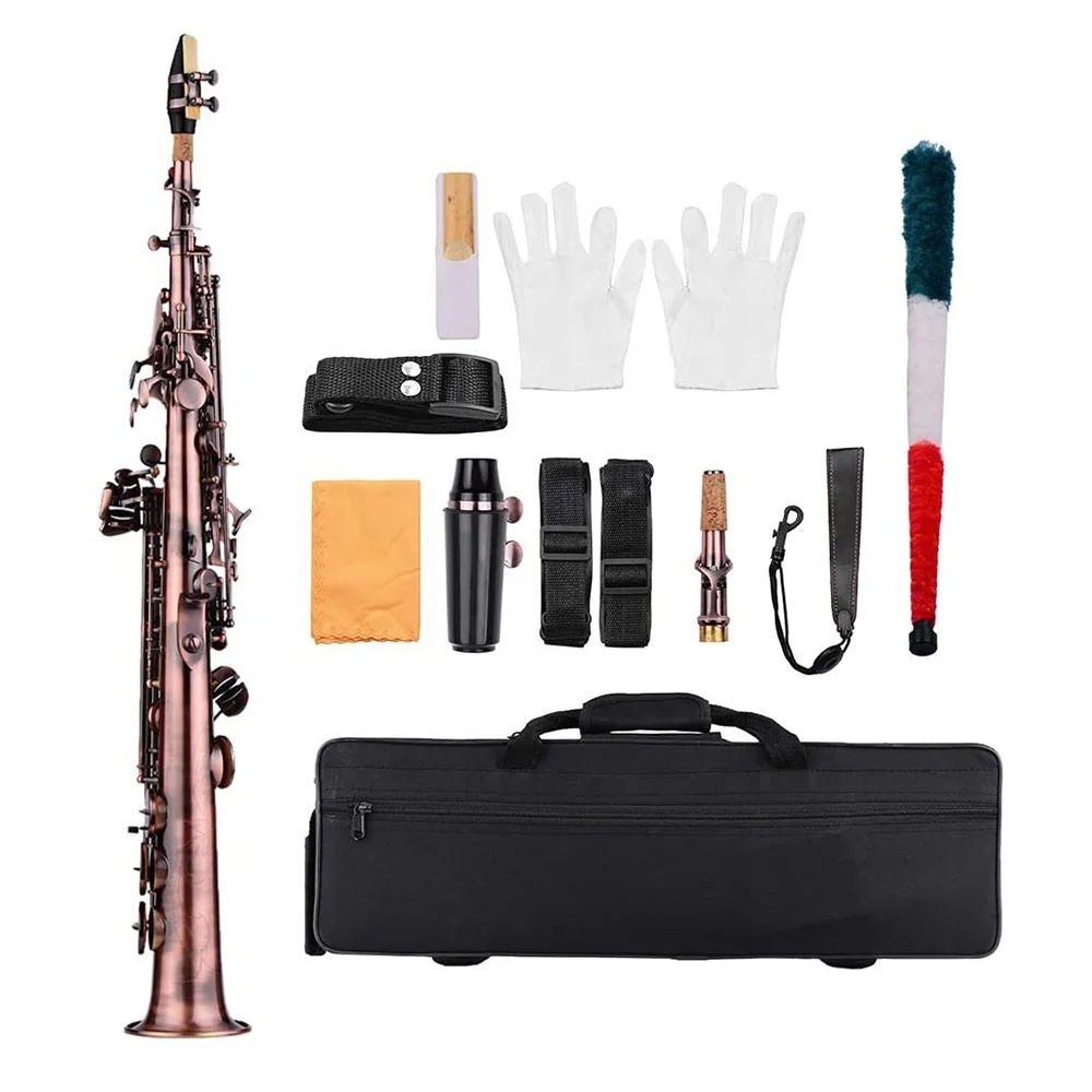 

Высококачественный недорогой винтажный сопрано-саксофон с красным корпусом, тон BB, складной, регулируемый, с лакированной отделкой JYSS101VGRD