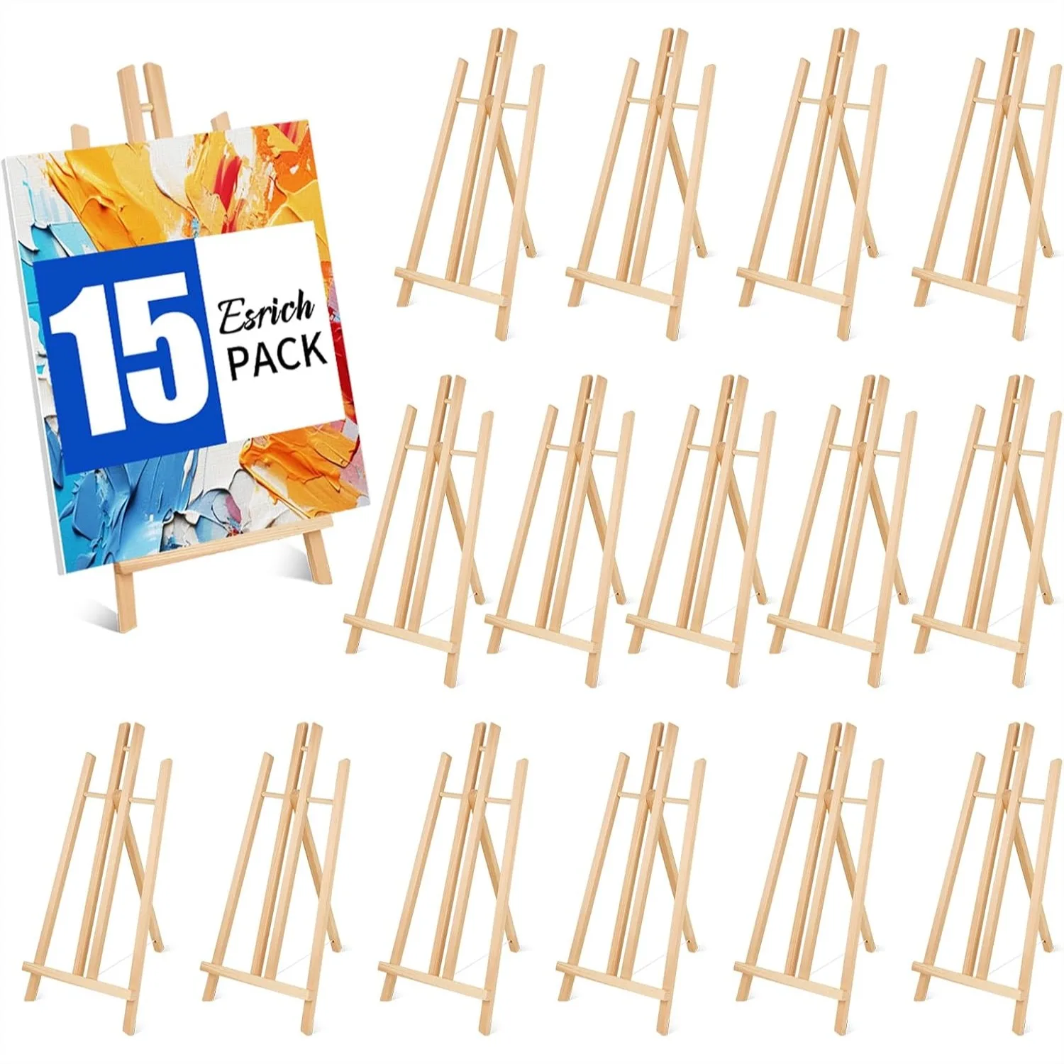 

17 Inch Tabletop Easel for Painting, 15pcs Wooden Tripod Easel Stand for Kids Student Desktop Canvas Display