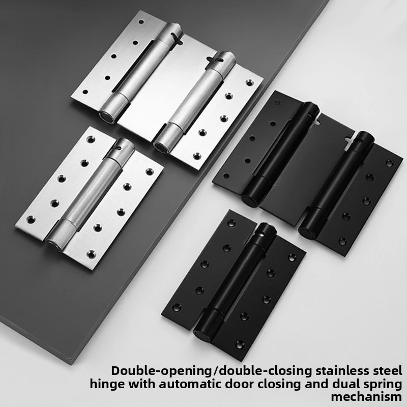 Stainless Steel Spring Hinge Supports Double Single Opening Two Way Inward Outward Free Open Auto Return Protective Closure