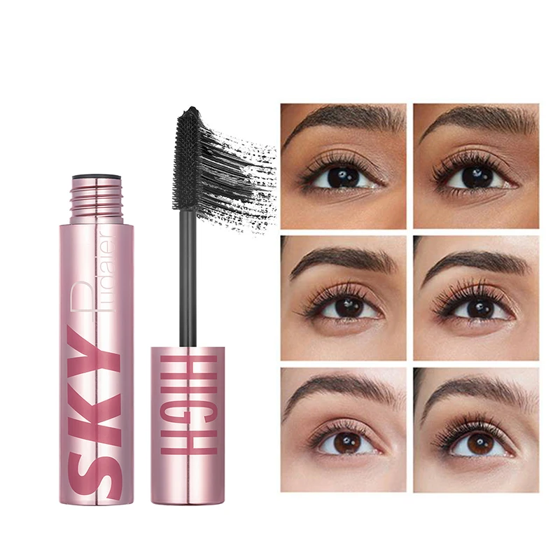 4D Silk Fiber Mascara, curling cílios, impermeável, duradouro, cosméticos