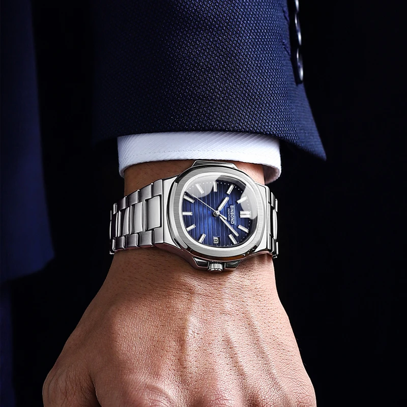BINBOND Luxury Watch Business orologio maschile impermeabile data luminosa orologio da uomo al quarzo quadrato in acciaio inossidabile 2023 nuovo reloj hombre