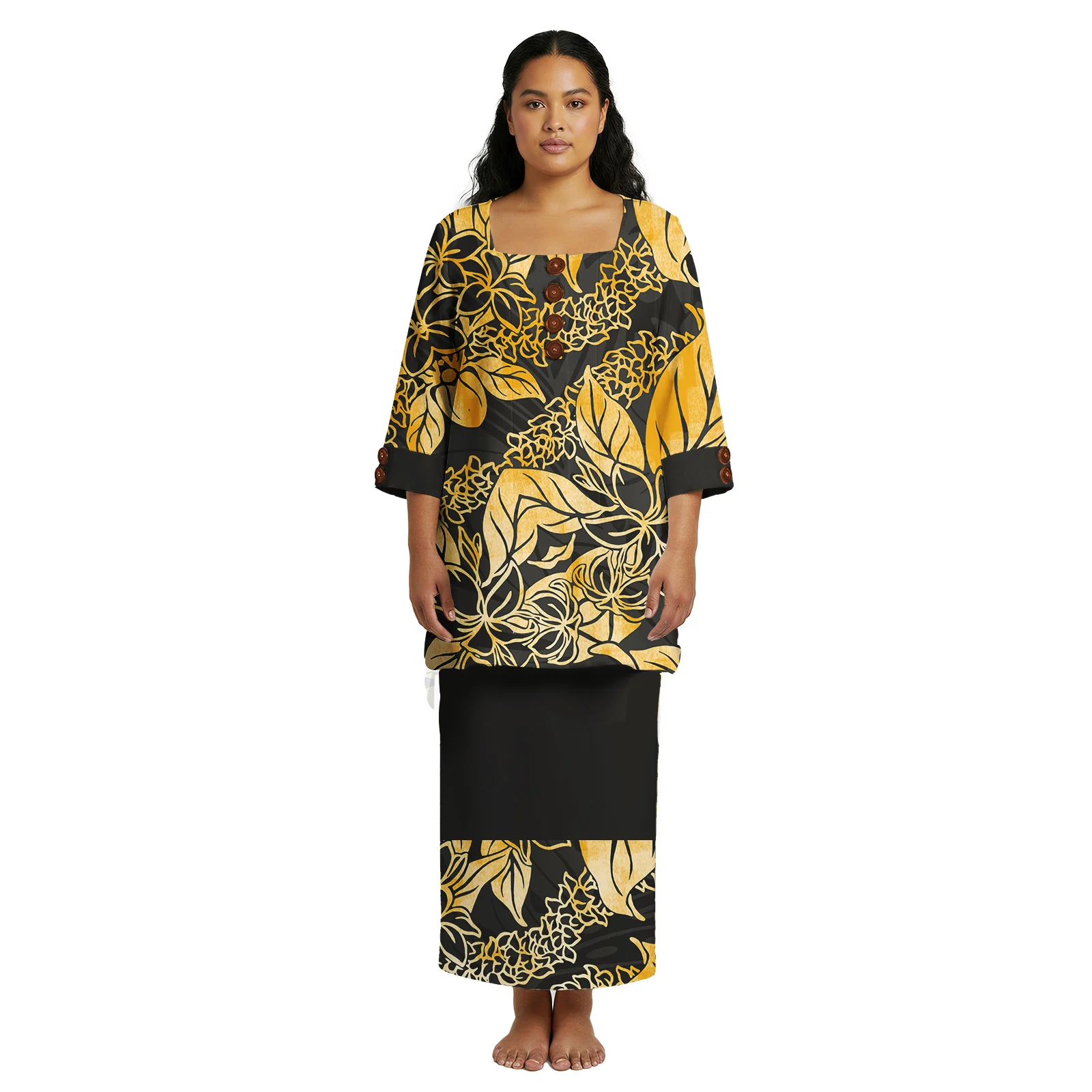 فستان ربيعي بتصميم قبلي بولينيزي لجزيرة المحيط الهادئ مطبوع حسب الطلب أنيق للحفلات الراقصة مكون من قطعتين فساتين بوليتاسي ساموا للنساء