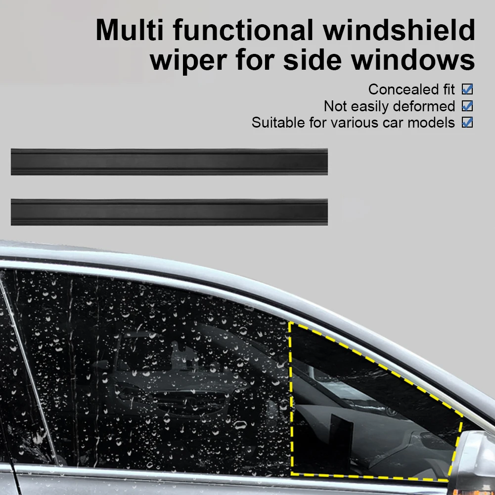 Tira universal de borracha para limpador de janela lateral de carro, 4 unidades, acessórios, ferramenta de limpeza de janela para carro, remoção de névoa de água, lâmina de limpador