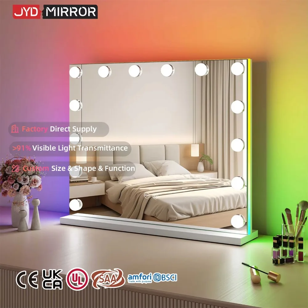 

Зеркало для макияжа с подсветкой, сенсорным управлением, регулировкой яркости, RGB-подсветкой и бесступенчатой регулировкой яркости, на железной раме, от производителя