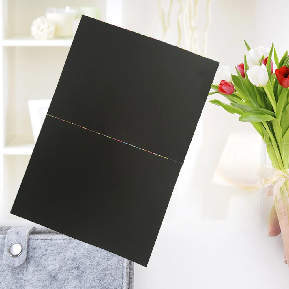 Scratch Painting Graffiti Book Thick Black Coating DIY Art Rainbow Paper Coloring Kids Toy Students Teaching Aid Drawing