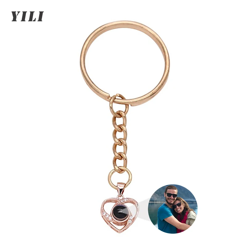 XCL Personalisierter Foto-Projektions-Schlüsselanhänger Maßgefertigter Herz-Foto-Schlüsselring Projektions-Schlüsselanhänger für Frauen Jubiläums-Gedenkgeschenke 4