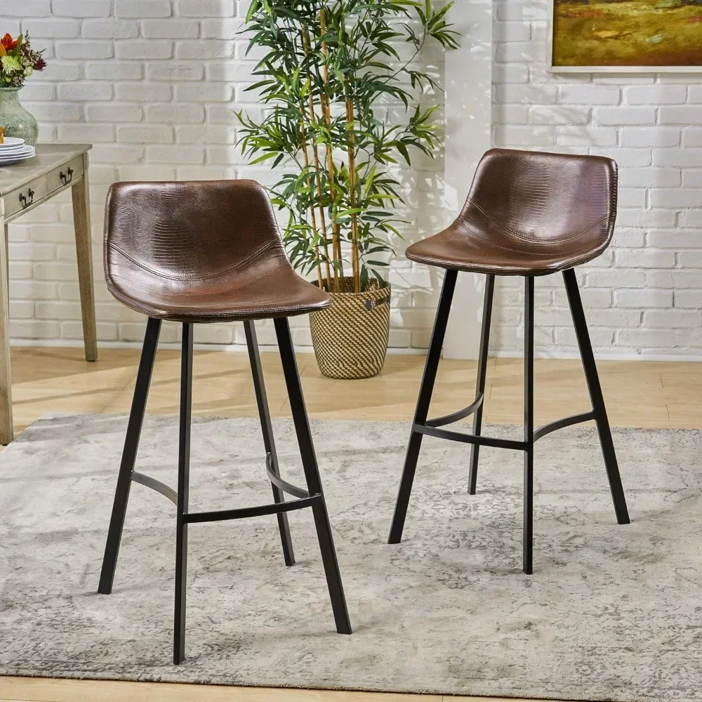 

Bar stool stool, set of 2 for living room, snakeskin brown