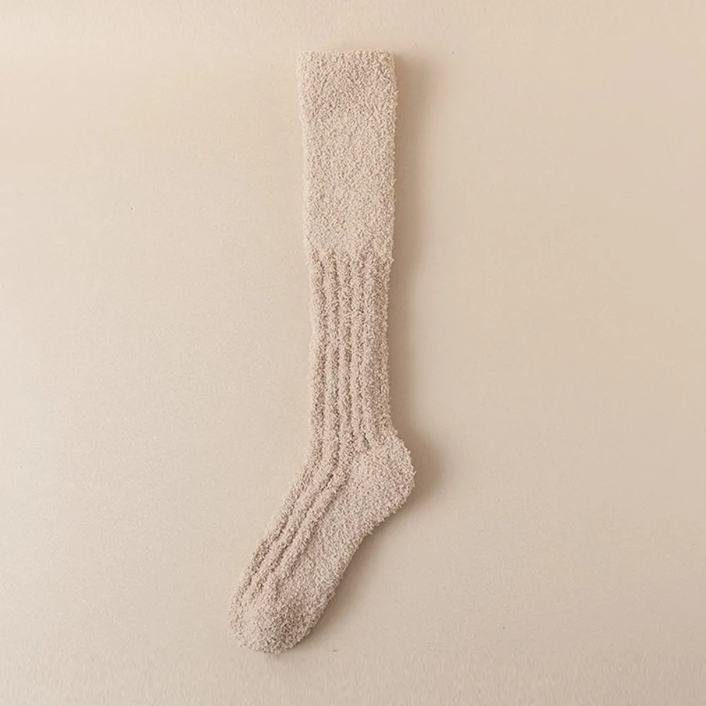 أزياء بلون المرجان الصوف تخزين سميكة المضادة للانزلاق الشتاء جورب الدفء النساء جوارب النساء #1