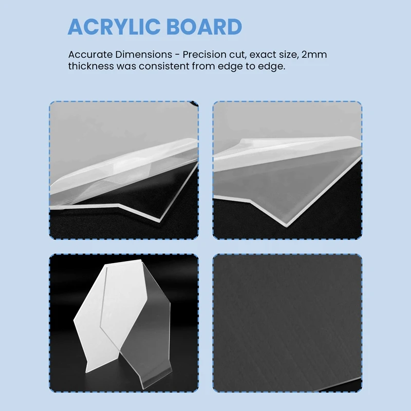 2Mm Acrylic Blanks For Light Base, 6PCS Clear Acrylic Sheets, For Table Sign, DIY Display Project, Hexagon